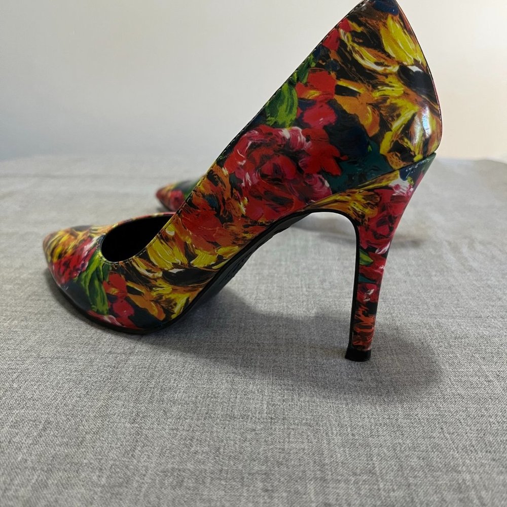 Brash floral print multi coloured stiletto heels size 6.5